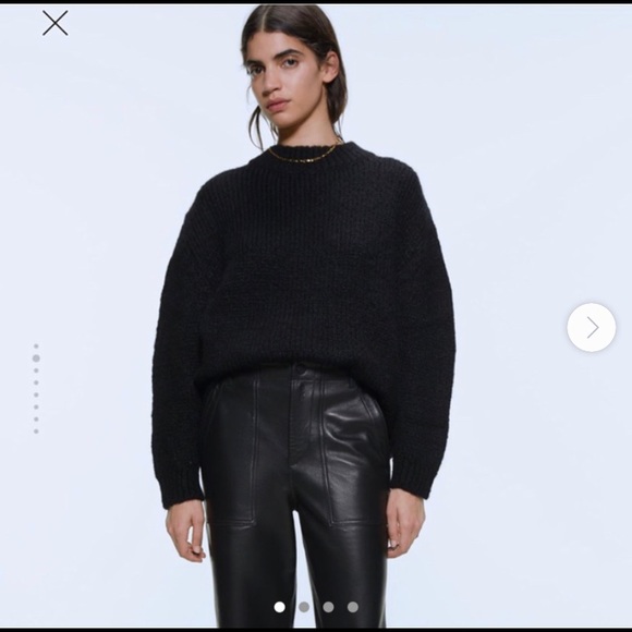 Zara Sweaters | Zara Wool Blend Black Oversized Pullover Sweater Jumper Black 6771101 Small S | Color: Black | Size: S | Secretluxcloset's Closet